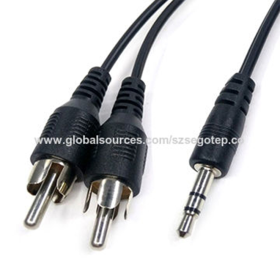 UL certificate 3.5mm stereo to 2 x RCA cable 6ft long